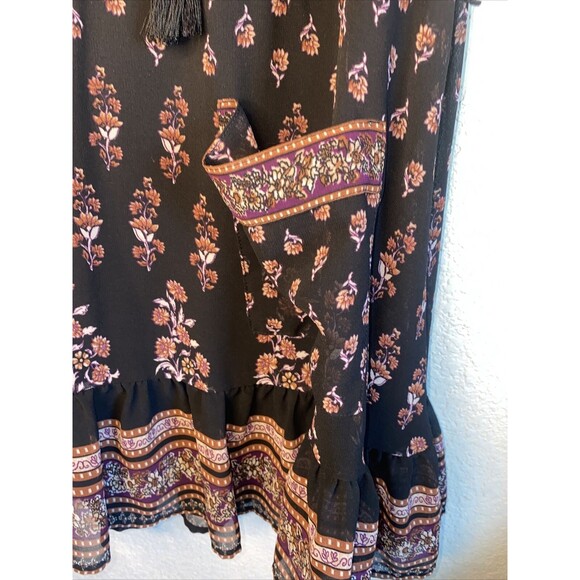 dress Floral open knit crochet hippie Paisley Midi S forever21 pheobe whimsigoth - Picture 2 of 12